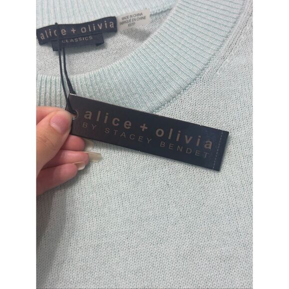 NWT Alice + Olivia 100% Cashmere Sea Glass Pullover Sweater Women's XS - Picture 6 of 12